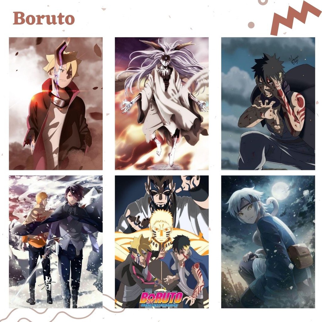 POSTER ANIME #2 (6 pcs) - BISA CUSTOM - POSTER DINDING - POSTER AESTHETIC - ANIME-Boruto
