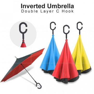 PAYUNG TERBALIK UNIK REVERSE UMBRELLA UPSIDE DOWN MOBIL HUJAN ANTI AIR GAGANG C CARS SOUVENIR TRAVEL