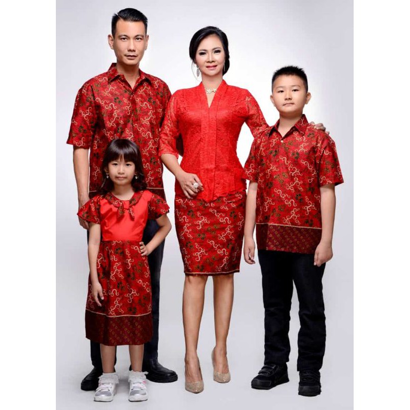 Baju batik cople keluarga set sarimbit couple family modern seragam kebaya terbaru natal anak rosita