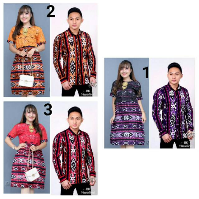COUPLE DRESS BATIK KEMEJA DRESS PENDEK BROKLAT