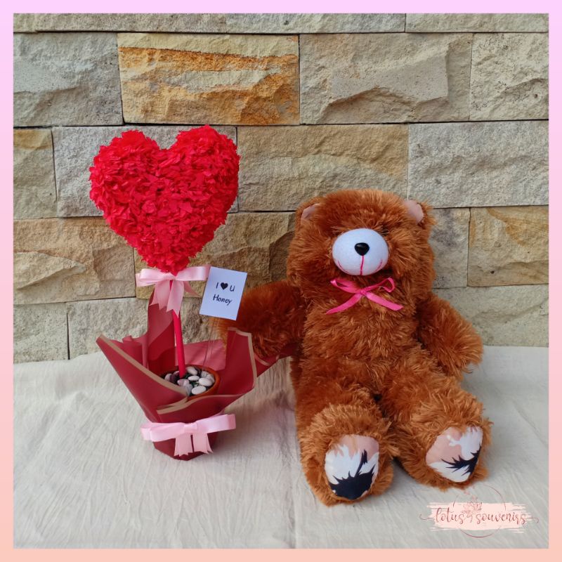 Paket hampers kado ulang tahun untuk pacar cewek | Kado valentine anniversary murah | Boneka teddy k