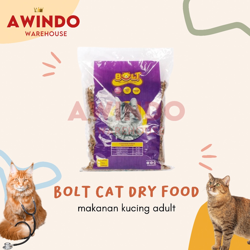 BOLT CAT FOOD - Makanan Pakan Kucing Kering Dry Cat Food Adult