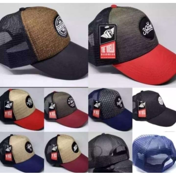 Topi Pria Distro Original Trucker hat Topi Jaring Ork689 Logposthi Black