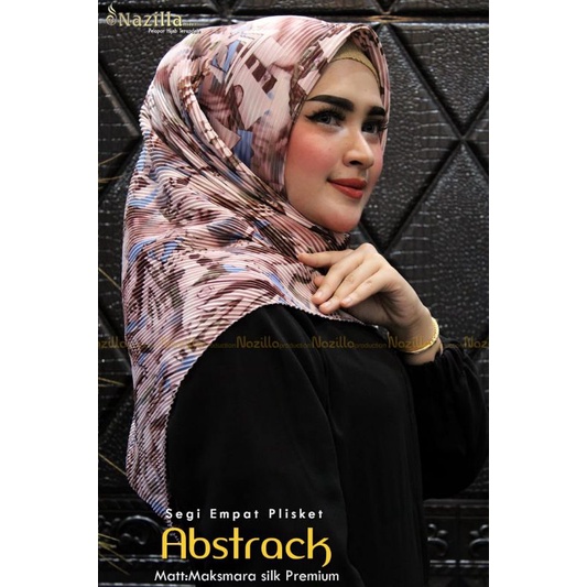 Jilbab Segi Empat Motif Plisket Polycatton Ori Nazilla-Abstark Salem