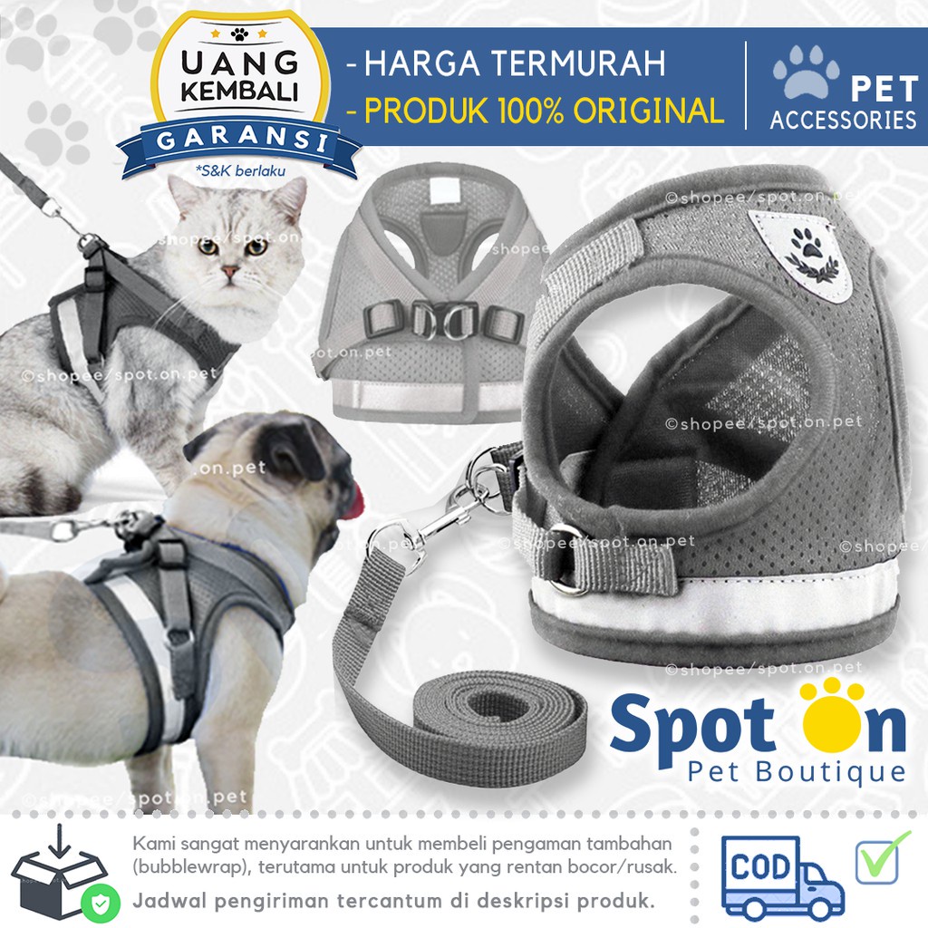 Rompi Harness Premium | Harness Kucing / Anjing / Kelinci | Tali Tuntun Anjing / Kucing