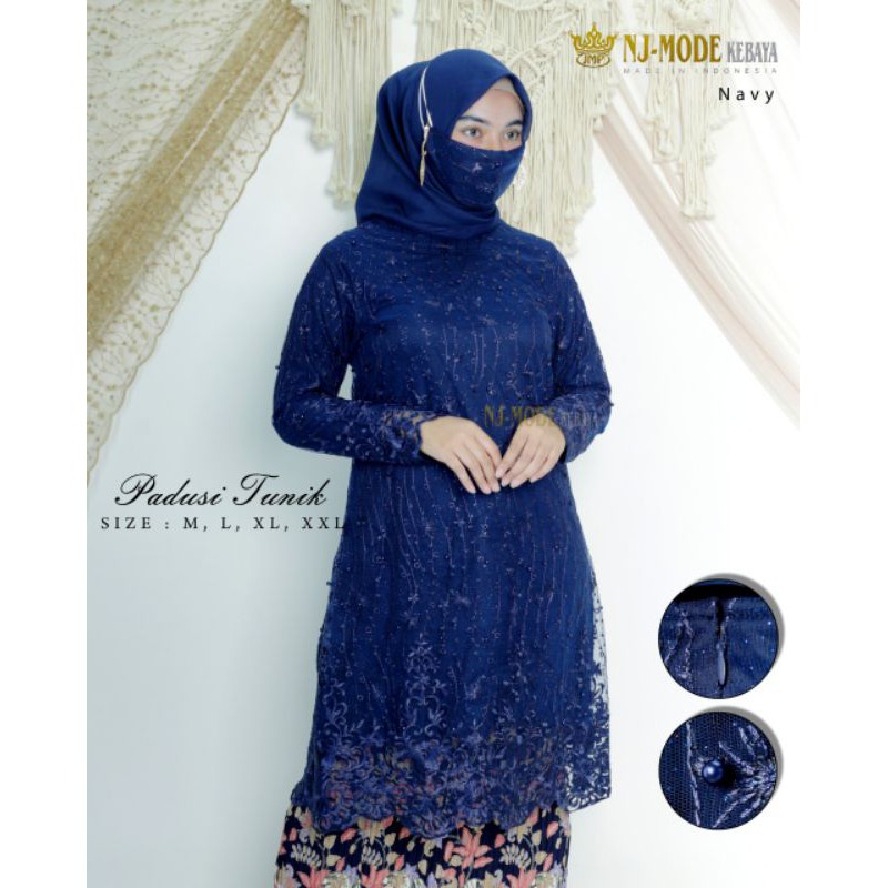 Set Kebaya Tunik Tulle Mutiara (RealPict)Free Masker/Kebaya Tunik Modern/Kebaya Tulle