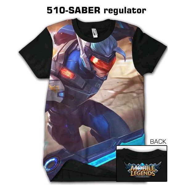 Kaos Mobile Legend kaos 3d game mobile legend SABER REGULATOR Bukan Kaos Dilan Baju Anak Pakaian