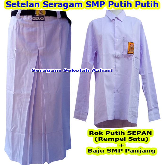SETELAN SERAGAM SMP PEREMPUAN PUTIH PUTIH ROK SPAN-SERAGAM SEKOLAH SMP PEREMPUAN-SERAGAM SEKOLAH SMP