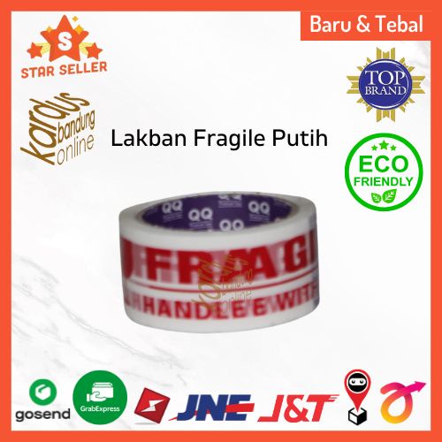 

Lakban Fragile Putih Tebal Murah Kuat 48mm x 55y x 50mc
