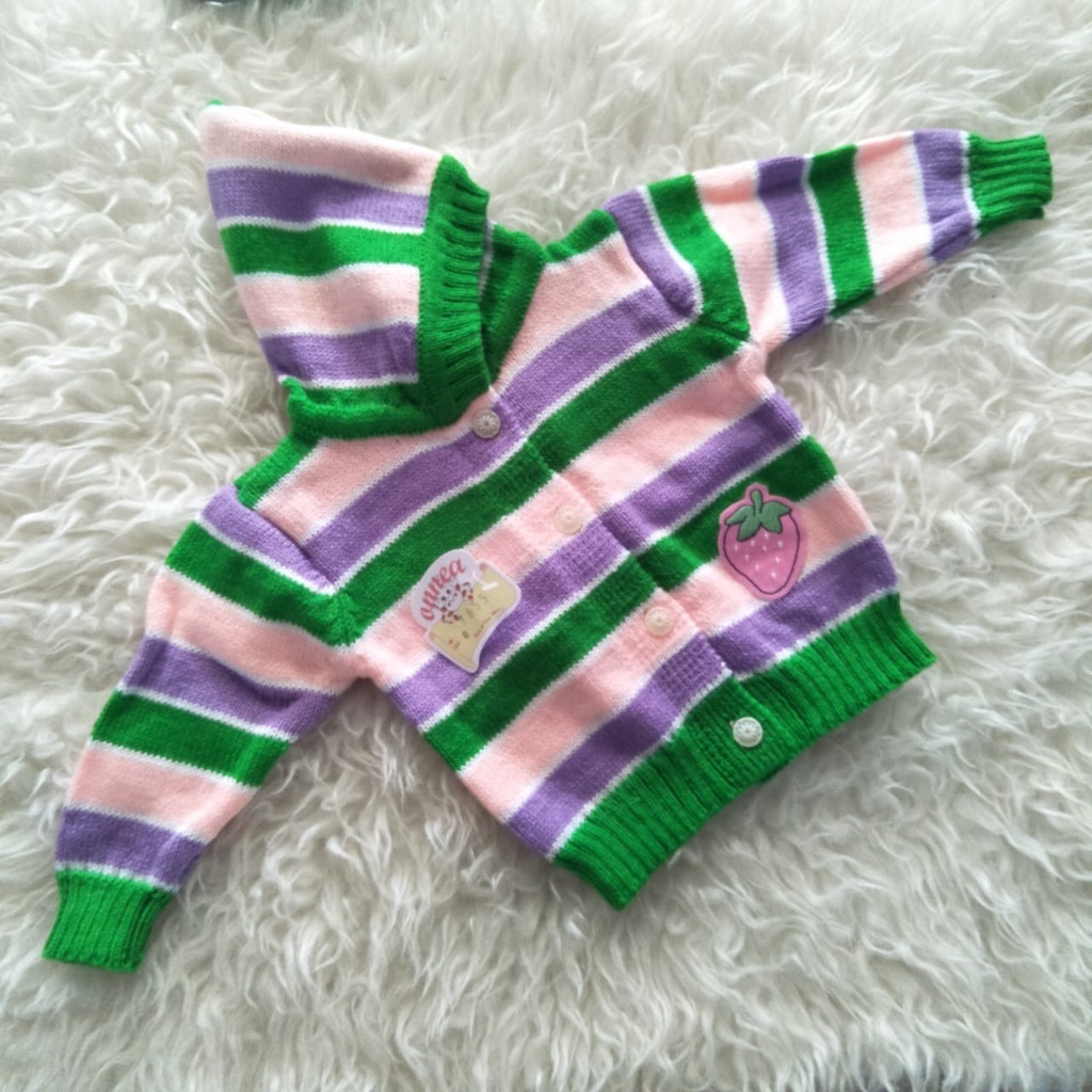 Jaket Bayi Rajut Onnea Warna Topi Laki Perempuan-22