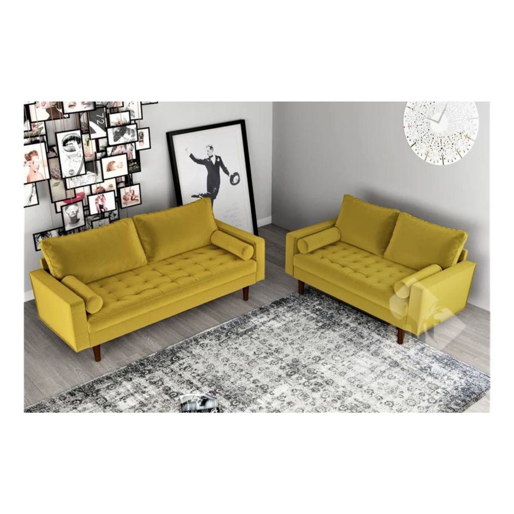 Sofa scandinavian retro kayu jati - set sofa retro