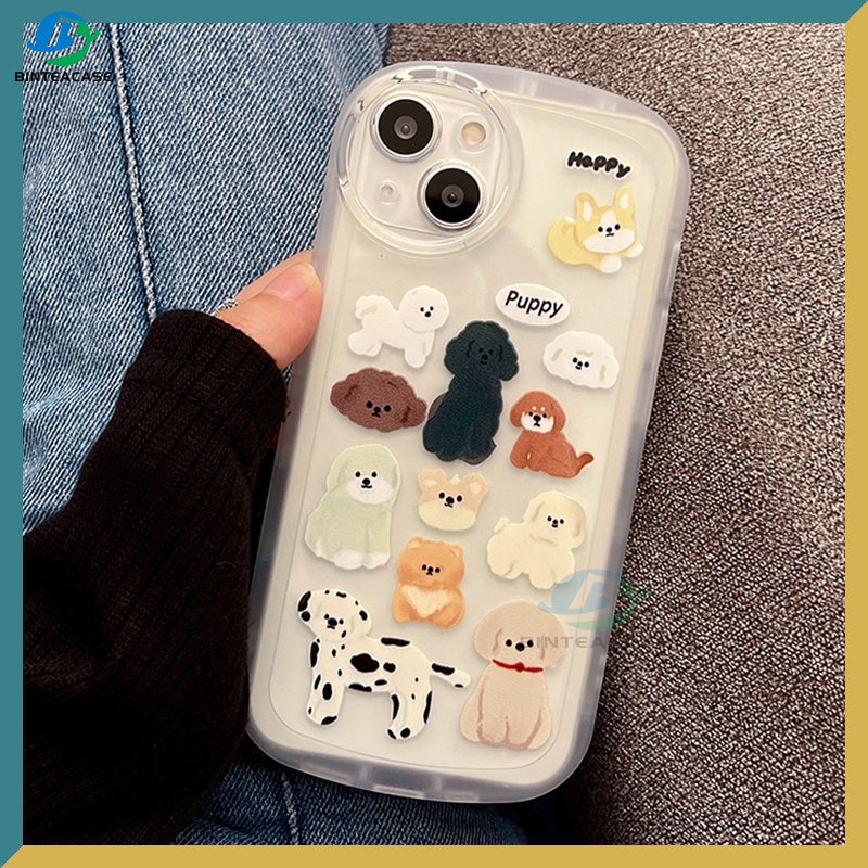 Casing TPU VIVO Y16 Y33S Y22 Y35 Y21T Y21S Y33S Y11 Y12 Y15 Y17 Y12S Y12A Y15S Y15A Y20S Y19 Y50 Y1 S Motif Anak Anjing