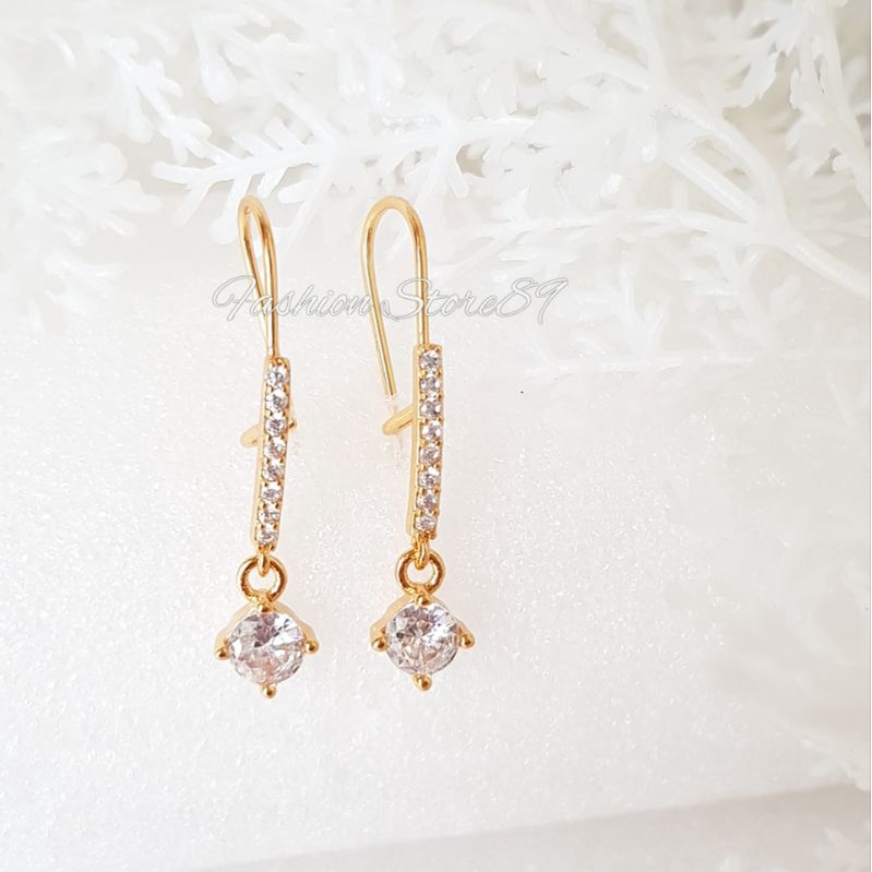 Anting Jurai Simple Permata Jurai balok Perhiasan xuping lapis emas 18k yaxiya impor anting jurai dewasa fashion