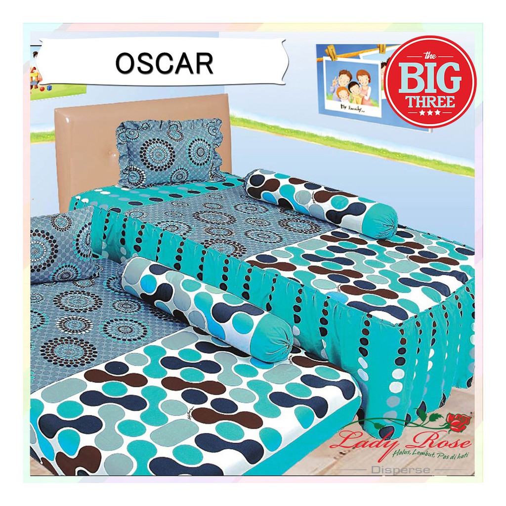 Sprei LADY ROSE SORONG DUO 2in1 120x200 motif JANET  NADYA ALDO LEON RIO SWEETY PONY JANET POPPY OWL REGAN DUCKLING BERUANG PIKKA  - Single 120 LADYROSE SP