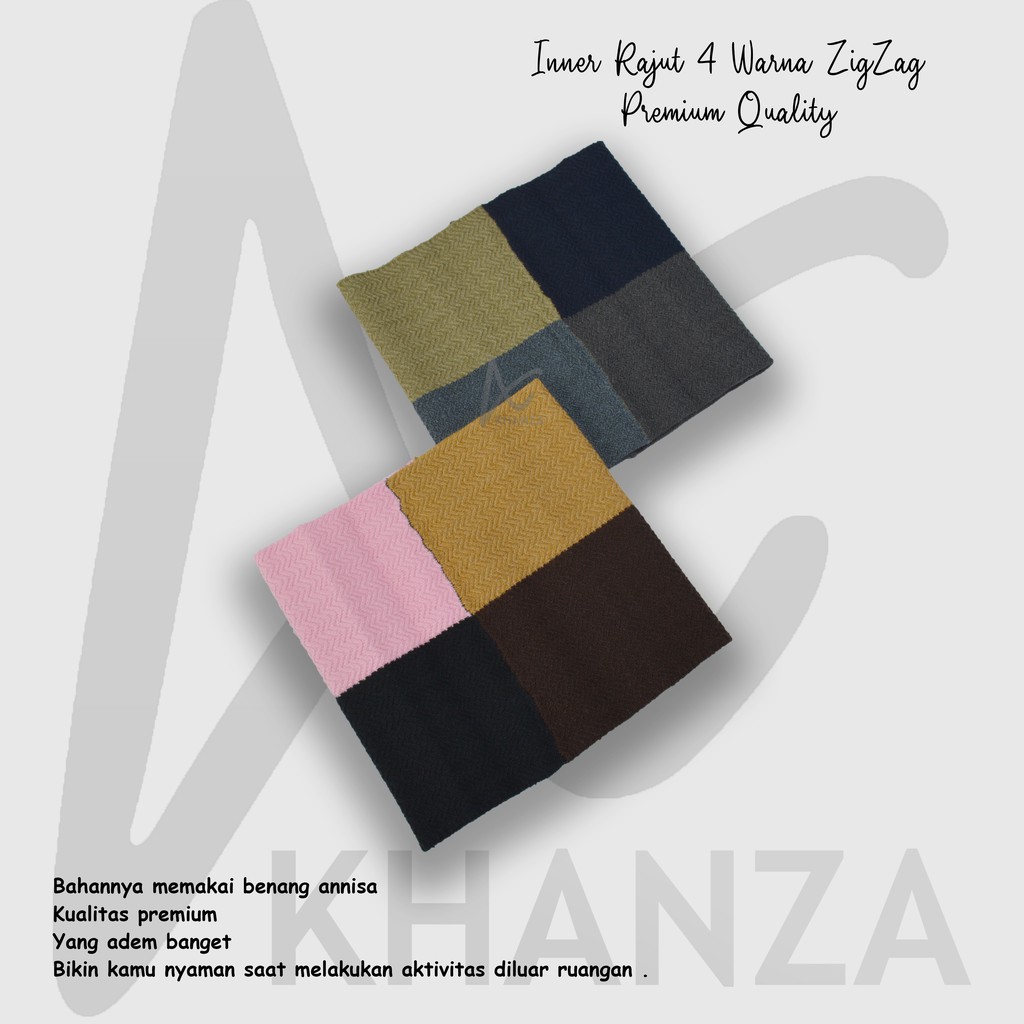 Inner Rajut 4 Warna Zigzag Premium Ciput Bandana Rajut 4 IN 1