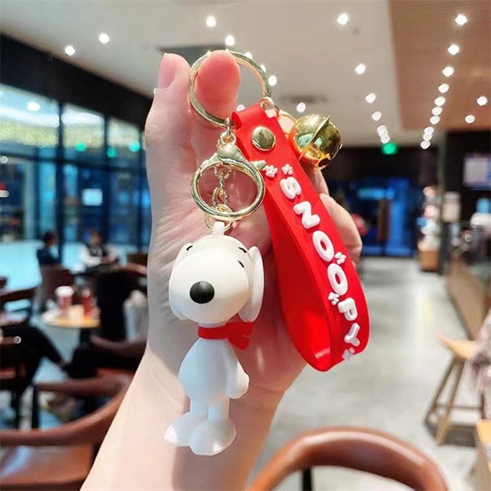 【COD Tangding】Gantungan Kunci Bentuk Boneka Snoopy Bahan Silikon