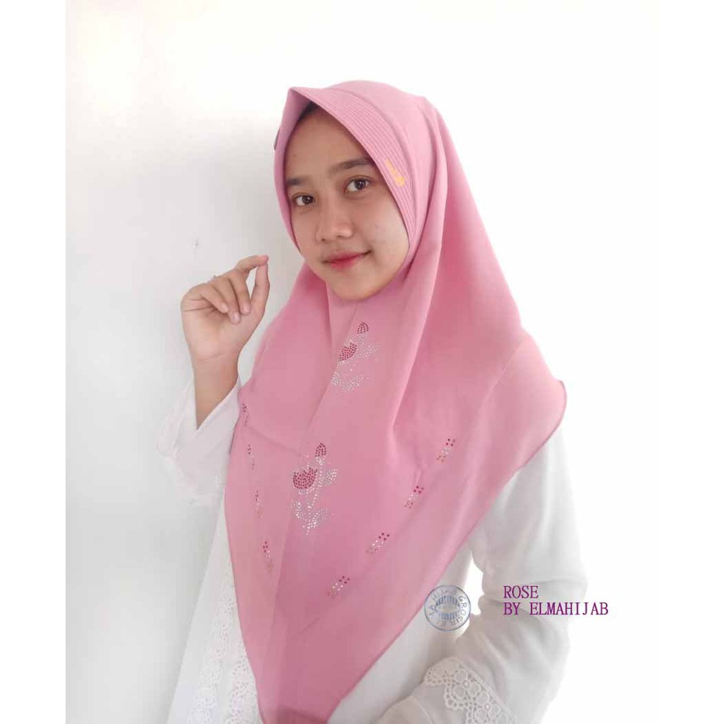 Jilbab Instan CERUTY 2 LAYER ROSE ORIGINAL BY ELMAHIJAB