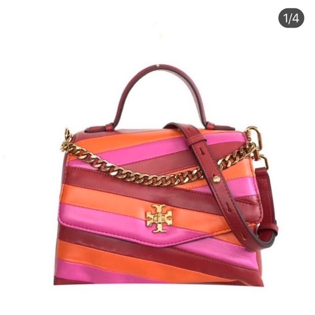 Tory Burch Kira Chevron Colorblock Top Handle Satchel