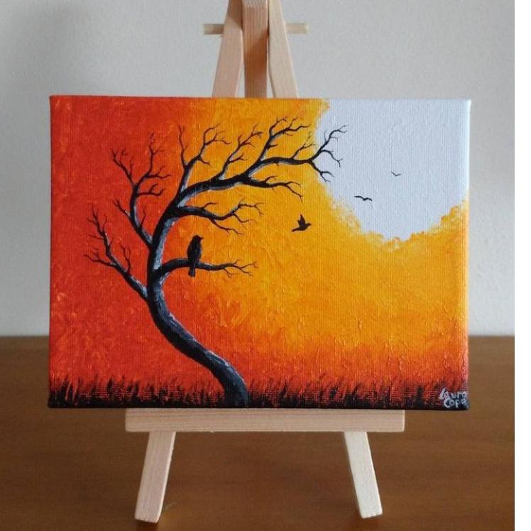 

97 PAKET LENGKAP / KANVAS 20X30CM / PALET / CAT ACRYLIC / KUAS NO.1 / EASEL ( STANDING KANVAS ) d42₧