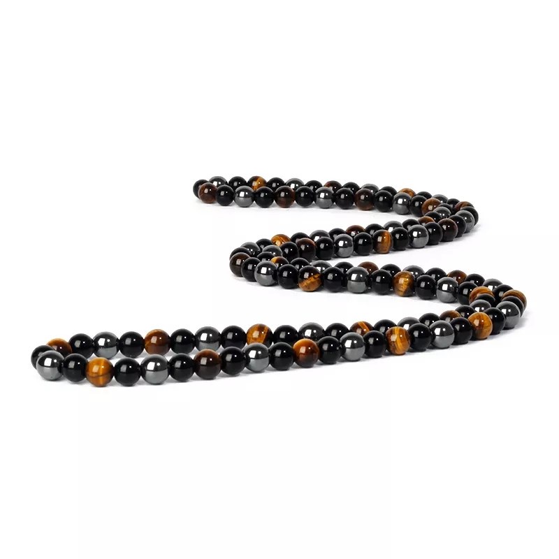 Kalung Tiga Perlindungan Tiger Eye Obsidion Hemitate