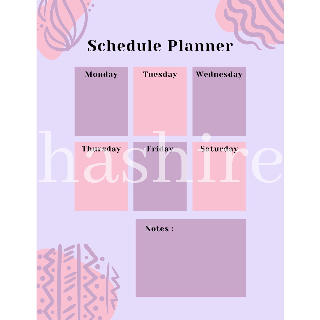 [HASHIRE] 50+ tema/ Weekly Planner A5 BOOK PAPER Perencanaan Harian Study Journal Study Planner Notes List To Do/ PART 2