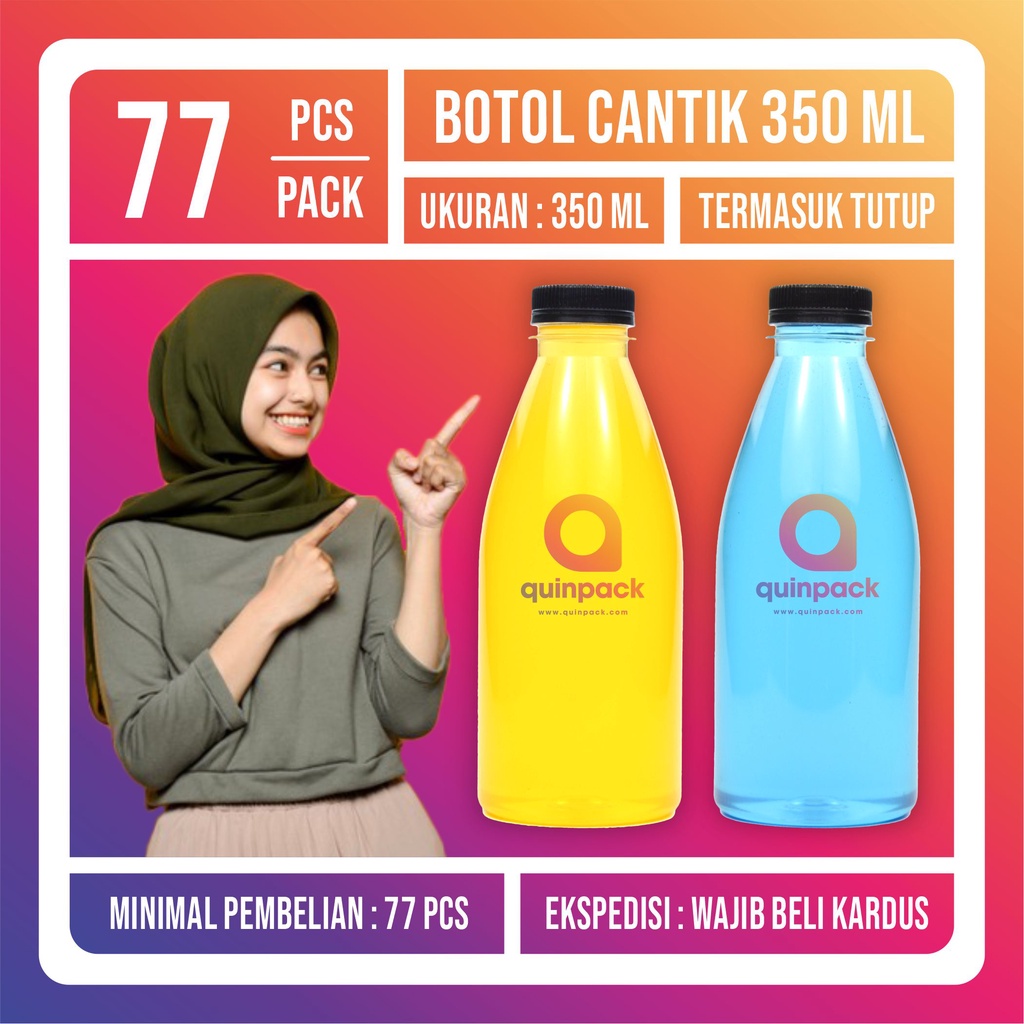 Botol Plastik Cantik 350 ML - Botol Cantik 350ML -Murah Minum - Almond Kale Pir
