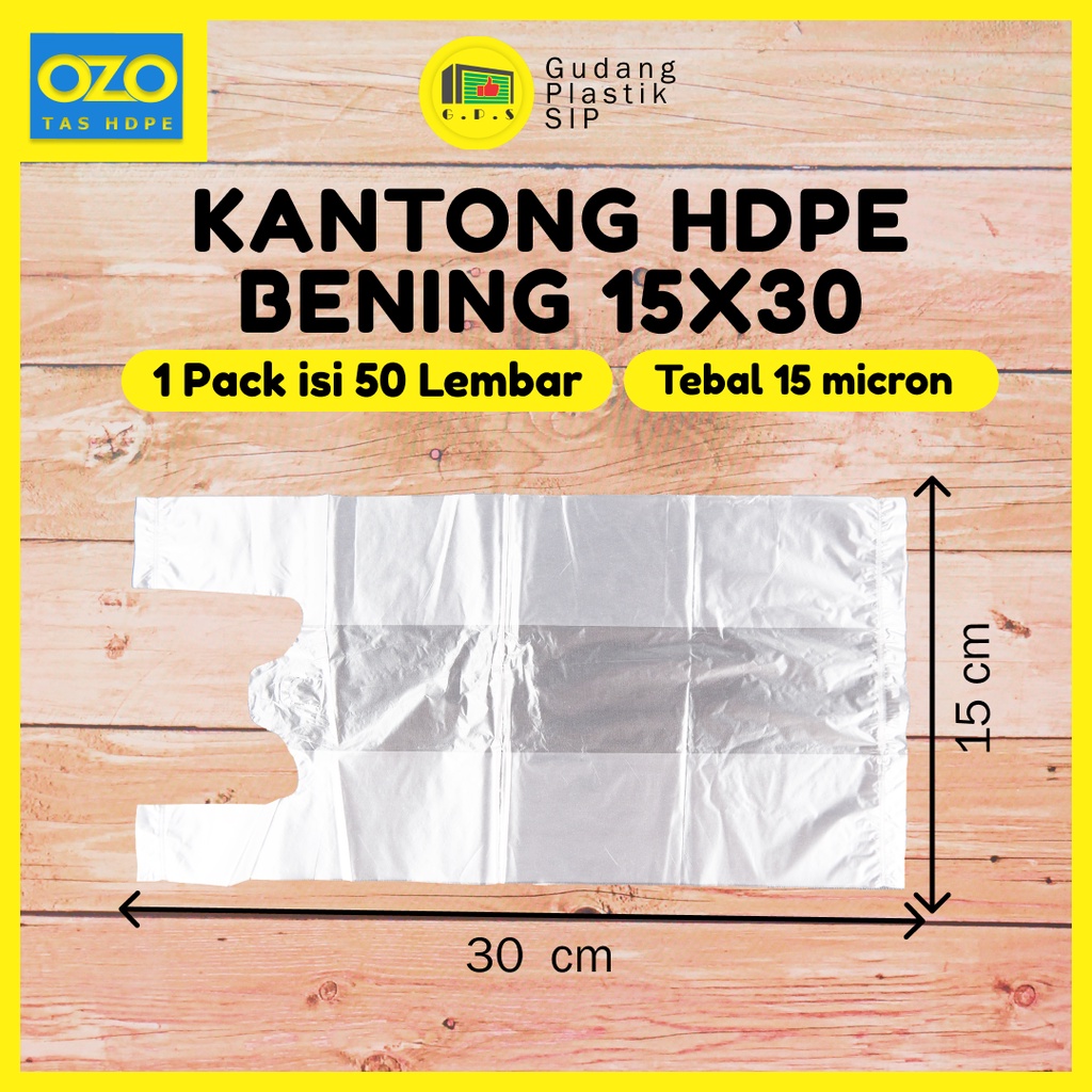 Kantong Plastik Kresek Bening Tebal UK 15x30 HDPE