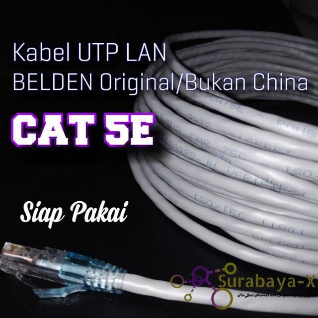 Kabel Lan UTP Belden 60 Meter 60 M 60Meter 60M Cat 5E Cat5E Siap Pakai