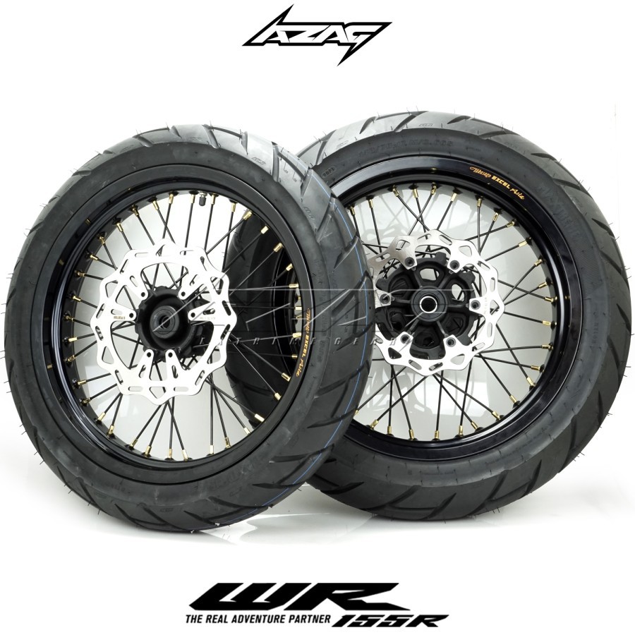 BANSET WHEELSET SUPERMOTO WR155 EXCEL BLACK TROMOL EXPEDITION FDR MAXTREME