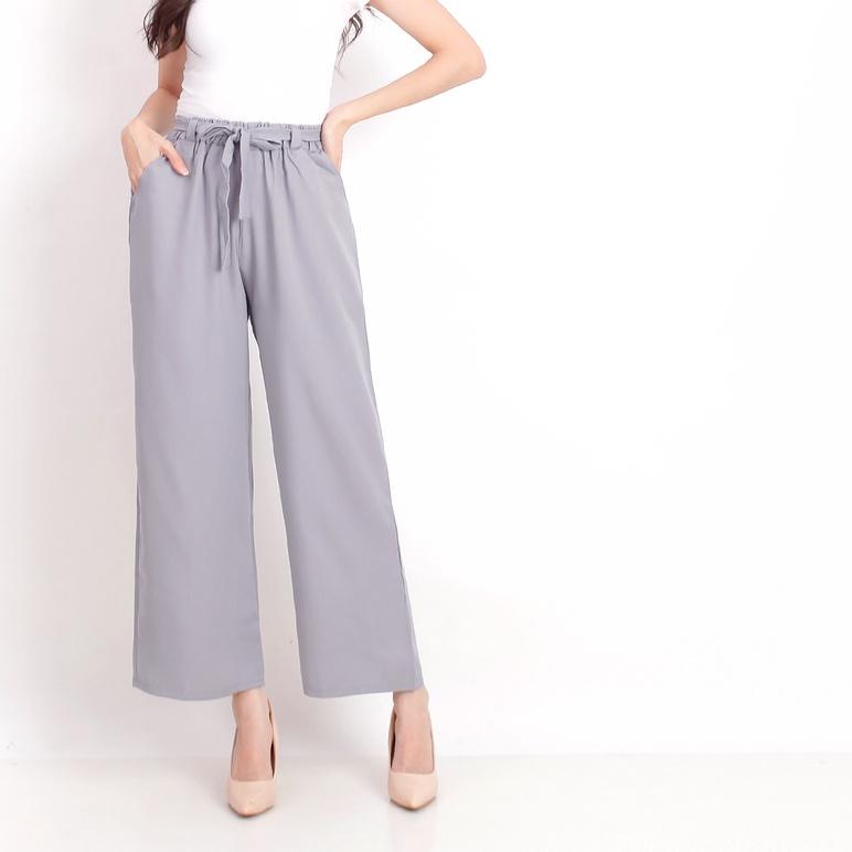 Duvelle Jessica Kulot Pita Cantik / Celana Kantor / Kulot Ribbon / Kulot Bahan Moscrepe