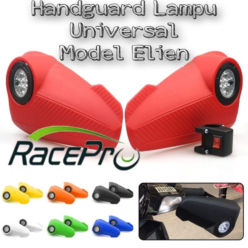 Handguard Led Motor Model Elien Handguard Lampu Tembak 4 Mata Handguard Proguard Motor Pelindung Sta