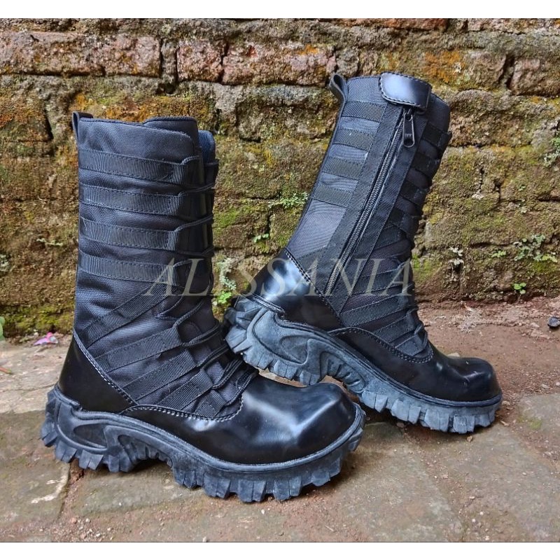 SEPATU PDL PRIA NINJA WEBING TERBARU UJUNG BESI TNI POLRI SATPAM