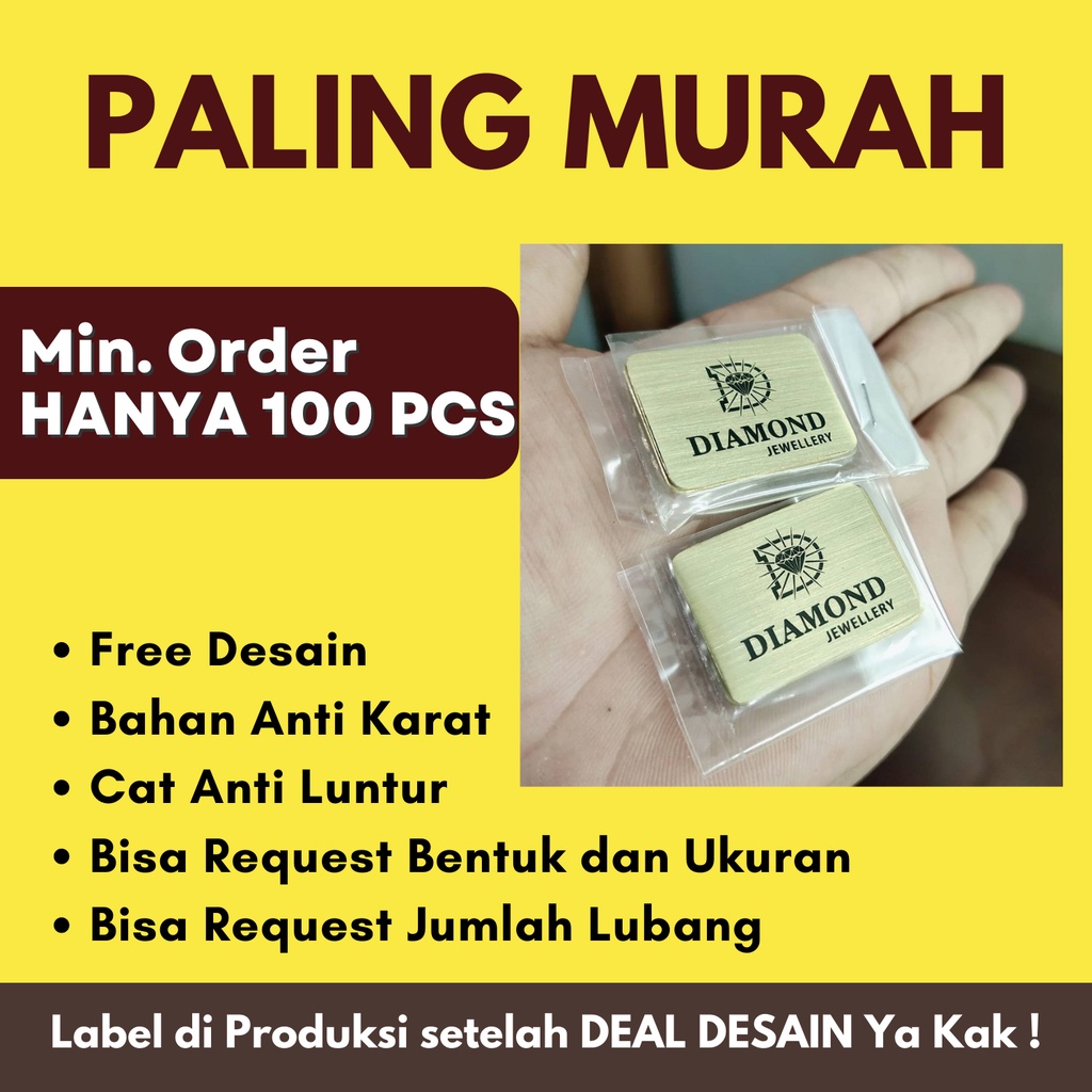 [TERMURAH] PLAT KUNINGAN / STAINLESS  COCOK Untuk kerudung logam | label jilbab plat | label hijab s