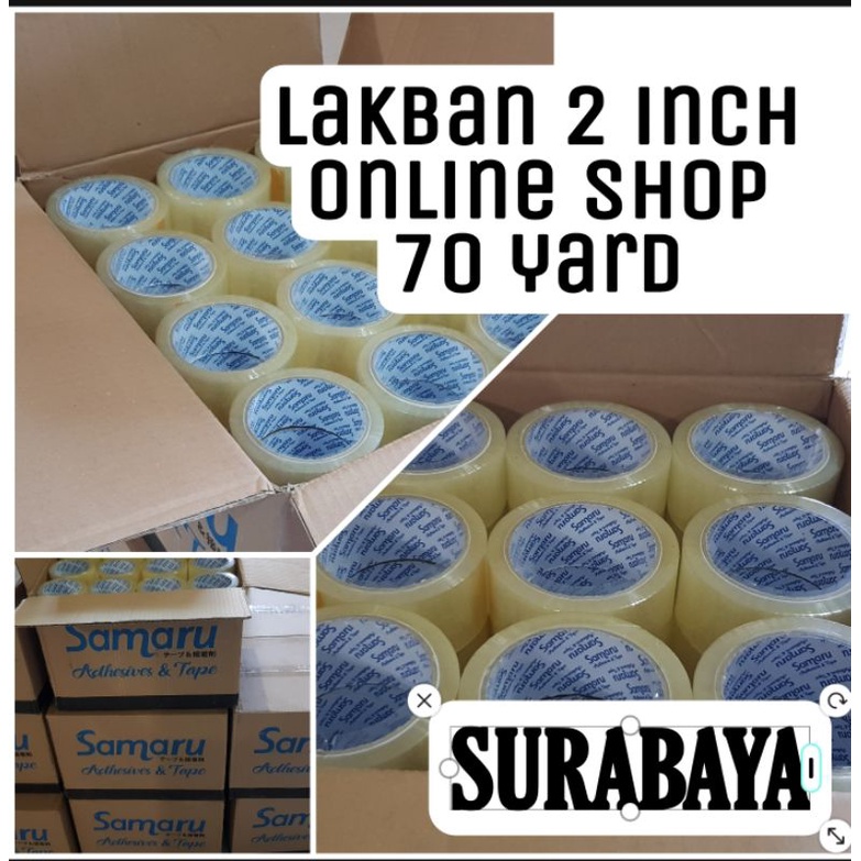 

Lakban Bening 2 Inch atau 45MM 72 yard murah lakban surabaya isolasi bening buat packing online shop
