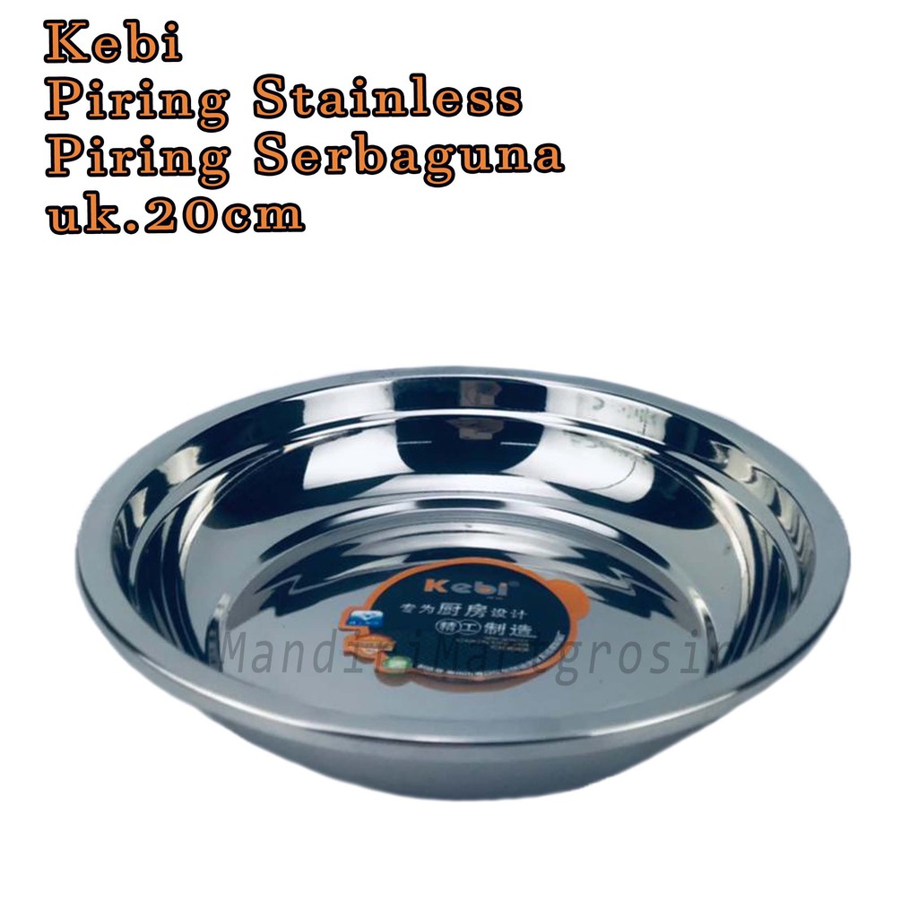 Piring Stainless *Kebi * Piring Serbaguna * uk.20cm