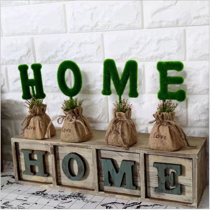 AND / COD / Tanaman Hias Pajangan Dekorasi Rumah Tanaman Tulisan HOME / LOVE Bunga Hias Import Murah PBP100 / 101