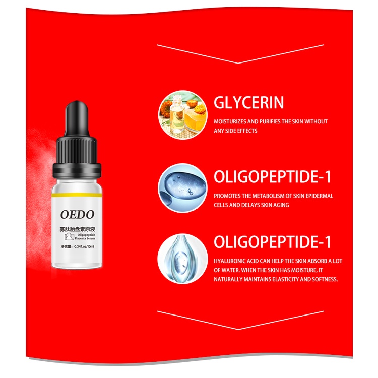 [Terbukt Alami] OEDO Oligopeptide Placenta Serum Wajah Perawatan Jerawat Glowing