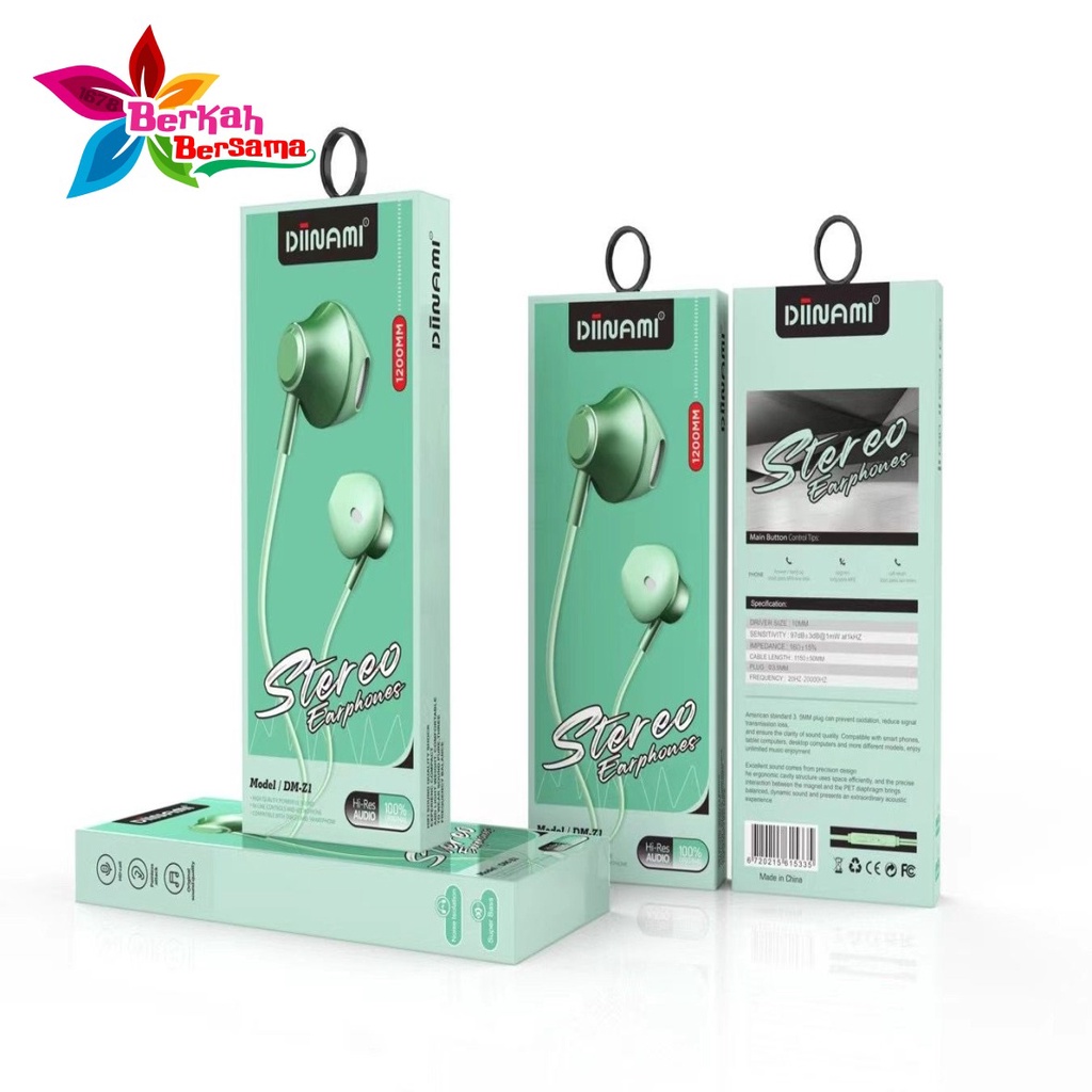 BM076 Headset earphone Hf macaron DIINAMI Z1 METAL super extra BASS for oppo Samsung vivo xiaomi BB5570