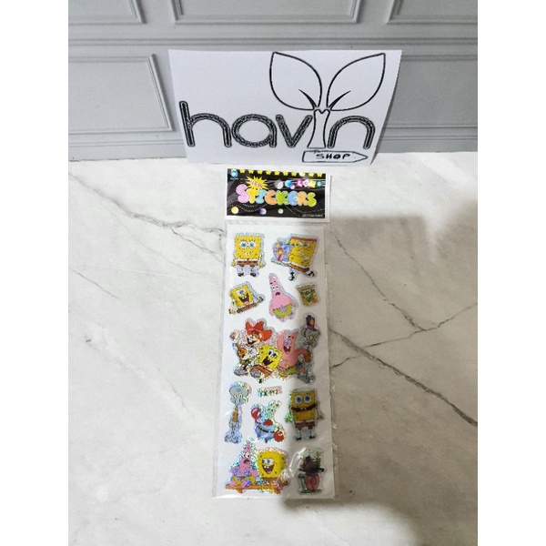 sticker gambar/sticker anak/Stiker Hologram-Spongebob