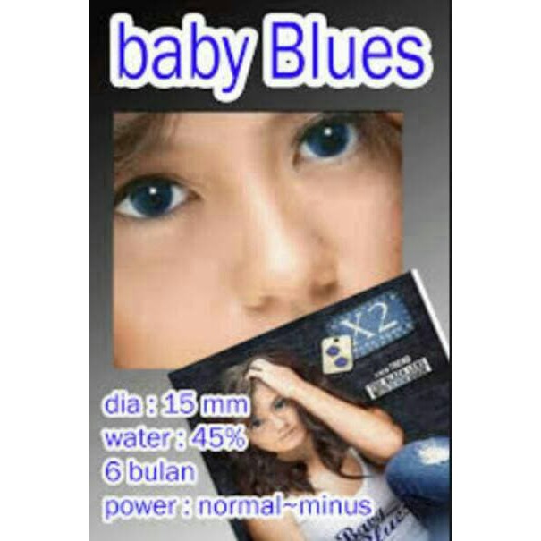 Dijual Softlens X2 Baby Blue Jeans New