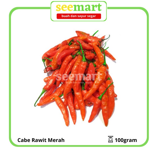 

Cabe/ Cabai Rawit Merah 100 Gram Konvesional seemart