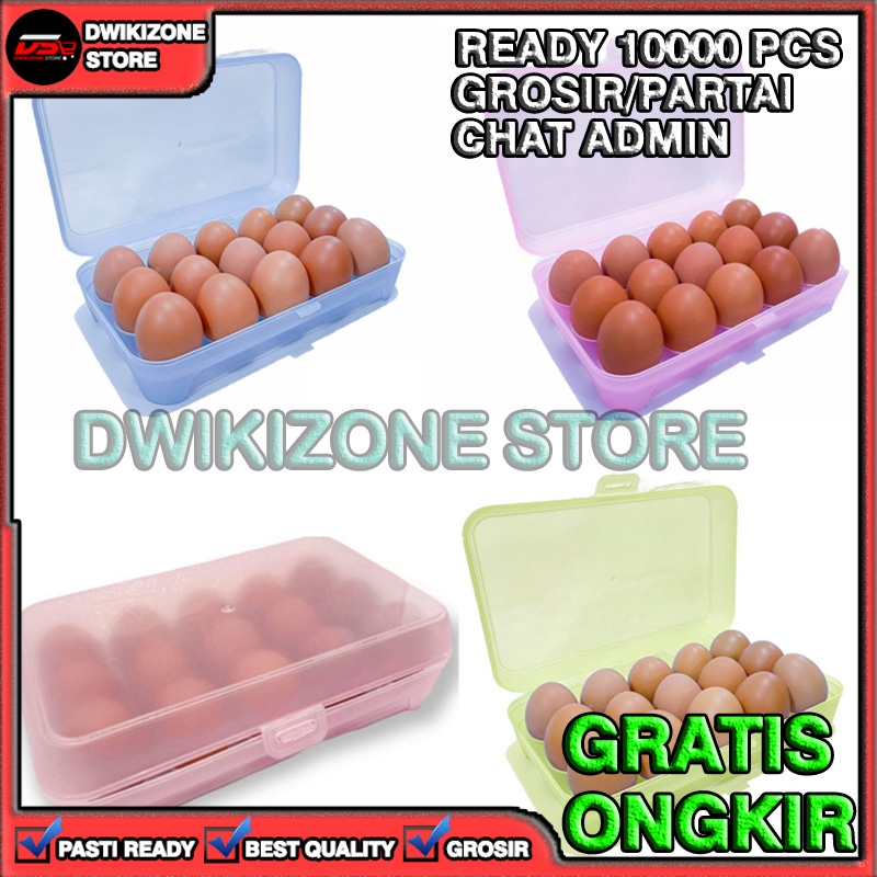 [DZS] TEMPAT WADAH TELUR ISI 15 SEKAT KOTAK TELOR EGG BOX STORAGE PENYIMPANAN
