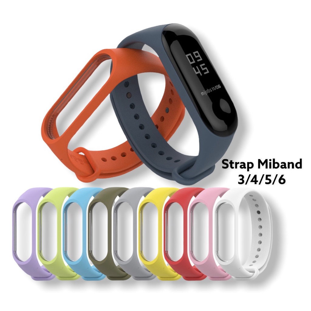 COD ✅ Tali Karet Mi Band 6/5/4/3 Silicon Strap Replacement M3 M4 M5 M6 Smartband Tali Jam Tangan Only Strap