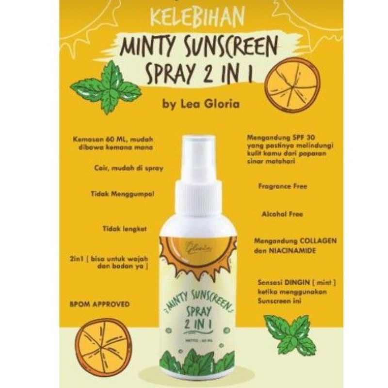 Minty sunscreen spray