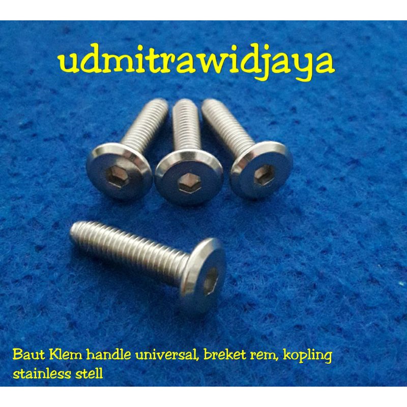 Baut KLEM RUMAH HANDEL UNIVERSAL - Braket Rem / Kopling / Master Rem Atas CB,GL,RX,TIGER,MP baut variasi  stainless stell anti karat SS baud jcbc stainless