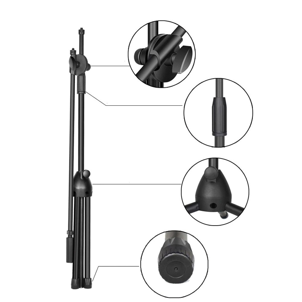 Lightupfoto Tripod Stand Holder Smartphone with Boom Arm and LED Light 35W - CN-128