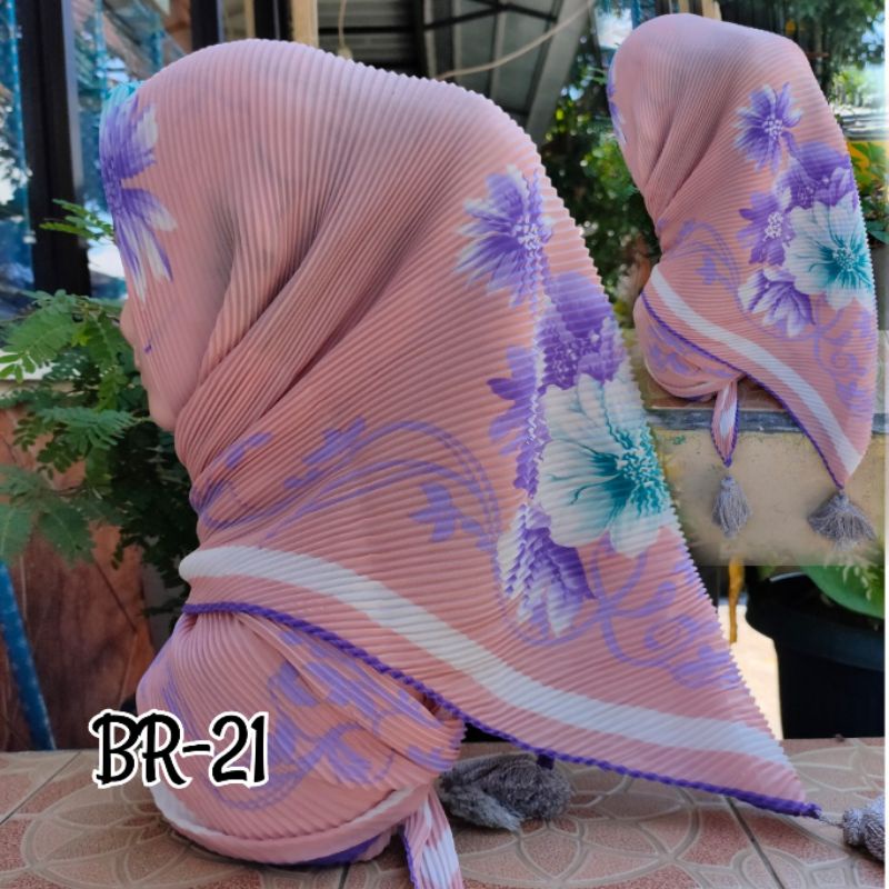 SEGIEMPAT PLISKET MOTIF JAMBUL BRANDED / JILBAB SEGIEMPAT PLISKET / SEGIEMPAT PLISKET / SEGIEMPAT VOAL / JILBAB JAMBUL-BR-21