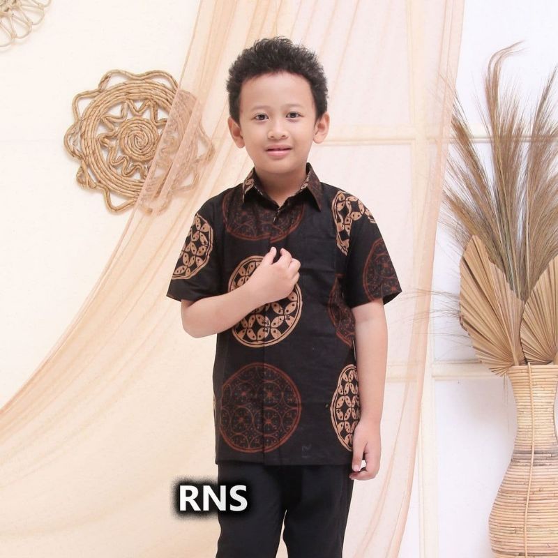 Maura Couple - Sania Ruffle Batik Couple ori Ndoro jowi DNT Garansi Termurah-Hem anak bulat
