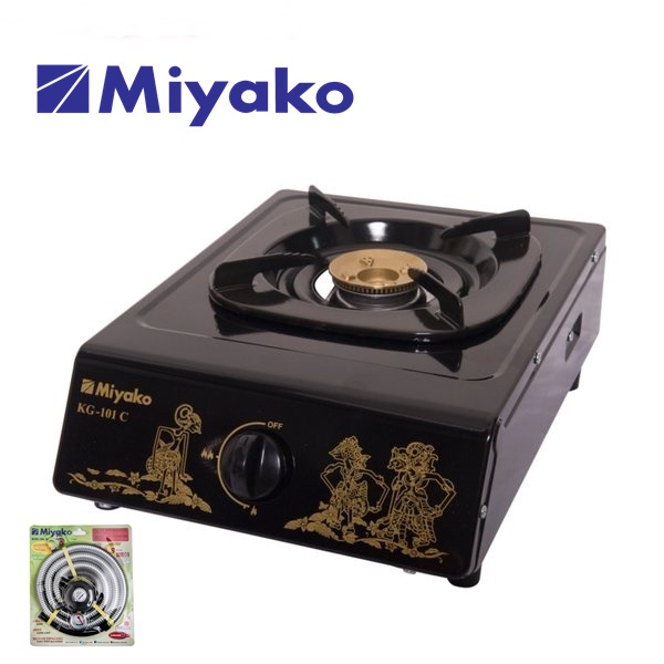 Miyako KG-101C-WYG Kompor Gas 1 Tungku FREE Paket Miyako Selang Gas Meter