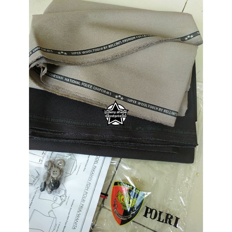 KAIN belini SUPER wool COKLAT jatah POLRI